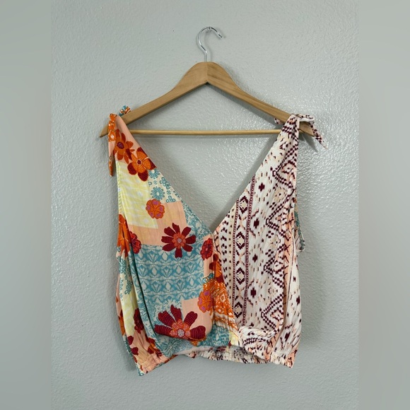 Free People Tied To You Tank In Tropical Combo - Picture 2 of 11